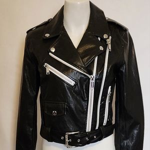 Michael Kors Faux Leather Moto Jacket